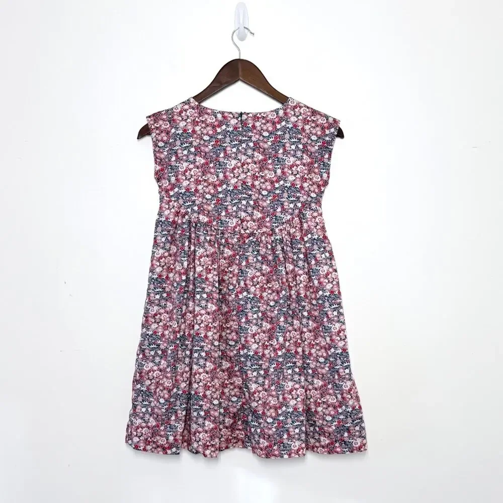 Tea Collection Sleeveless Floral Dress Girls 10 Pink Teal Woven 100% Cotton